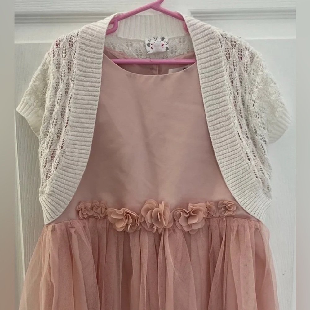 Dress Girls H&M Pink Size 10 With Cardigan